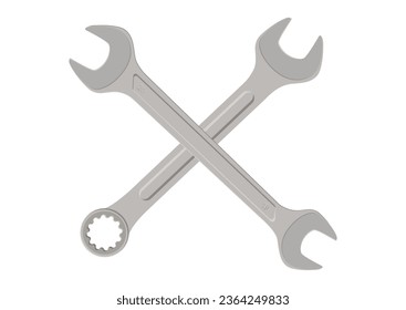 Wrench work tools clipart vector flat design isolated on white background