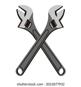 wrench worker tool crossed vector design