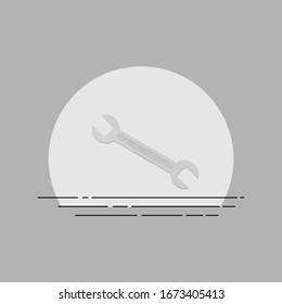 Vektorillustration-Illustration von Werkzeugen mit Schlüssel für die Vorlagengestaltung