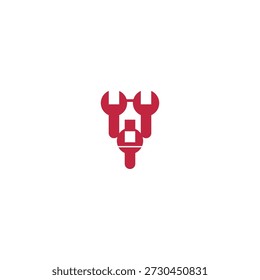 Wrenches bottle abstract logo design.