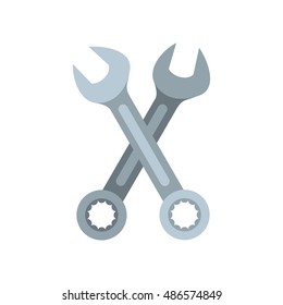 Wrenches icon in flat style isolated on white background. Tool symbol vector illustration