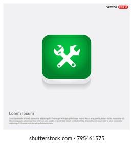 Wrenches Icon Green Web Button