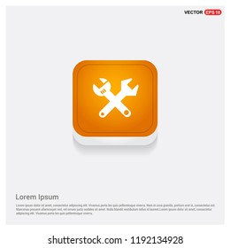 Wrenches Icon Orange Abstract Web Button - Free vector icon
