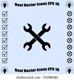 Wrenches icon, settings vector icon