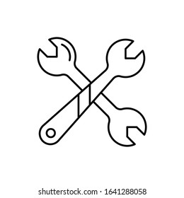 Wrenches icon. Simple line, outline vector elements of construction tool icons for ui and ux, website or mobile application