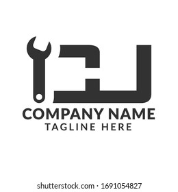 Wrenches letter CU logo template. Industrial repair tool service for corporate identity. Can be used for business related to real estate, construction, finance, communication, technology and services.