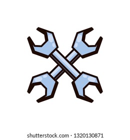 wrenches tool crossed isolated icon