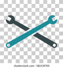 Wrenches vector pictograph. Illustration style is a flat iconic bicolor soft blue symbol on a transparent background.