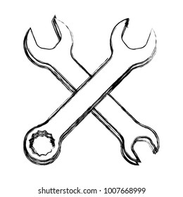 Wrenchs tools crossed