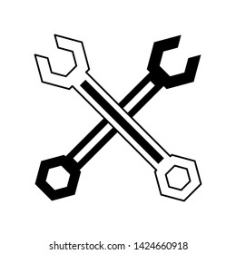 Wrenchs tools crossed symbol isolated vector illustration graphic design