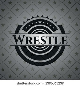 Wrestle black emblem. Vintage. Vector Illustration. Detailed.