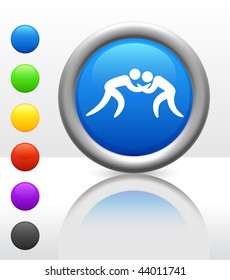 Wrestle Icon on Internet Button Original Vector Illustration
