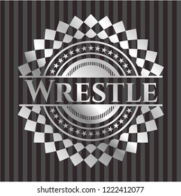 Wrestle silver shiny badge