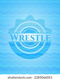 Wrestle water wave concept badge. Vector Illustration. Detailed. 