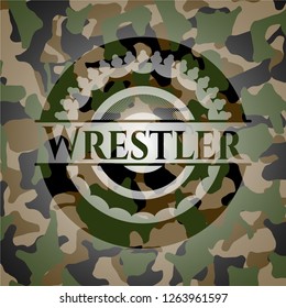 Wrestler camouflaged emblem