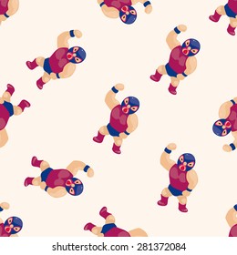 Wrestler , cartoon seamless pattern background