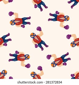 Wrestler , cartoon seamless pattern background