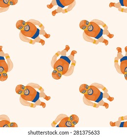 Wrestler , cartoon seamless pattern background