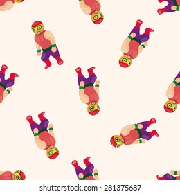 Wrestler , cartoon seamless pattern background