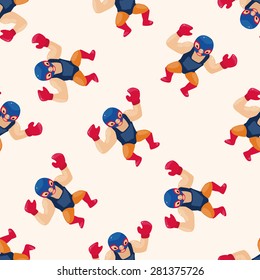 Wrestler , cartoon seamless pattern background