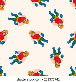 Wrestler , cartoon seamless pattern background