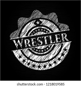 Wrestler with chalkboard texture