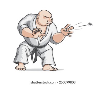 Wrestler Comic Cartoon Vector Illustration