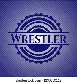Wrestler denim background