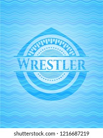 Wrestler light blue water emblem.