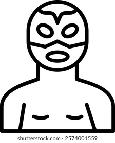 Wrestler Line Vector Icon Design