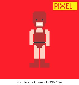 wrestler pixel character