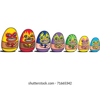 Wrestler russian dolls