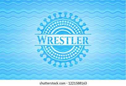 Wrestler water wave style badge.