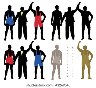 Wrestler winner (vector)