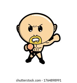 The wrestler is winning the world heavyweight champion