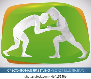 Wrestlers in a performance of Greco-Roman wrestling.