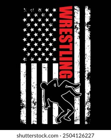 Wrestling American Flag Design EPS File 