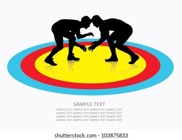 Wrestling Background - Vector Illustration