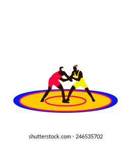 Wrestling background - vector illustration