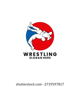 luta com modelo de vetor de design de logotipo de círculo