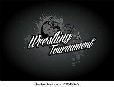 wrestling design logo