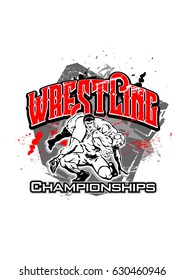 Wrestling Design Logo