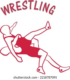 Wrestling (Editable file) - Vector Illustration