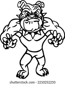 Vektor Stok Wrestling Fighting Bulldog Clipart Vector Illustration ...