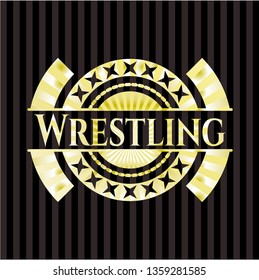 Wrestling gold shiny badge