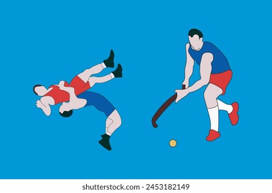 wrestling and hockey sports illustration