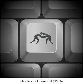 Ícone de luta livre no teclado do computador Ilustração original