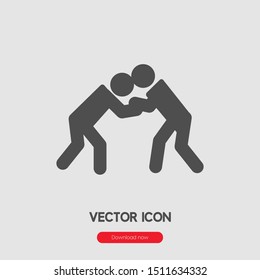 Wrestling  icon vector. Judo symbol. Linear style sign for mobile concept and web design. Wrestling symbol illustration. Pixel vector graphics - Vector.