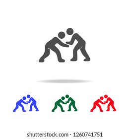 Wrestling  icons. Elements of sport element in multi colored icons. Premium quality graphic design icon. Simple icon for websites, web design, mobile app, info graphics