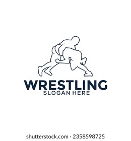 Wrestling logo template, Wrestling Sport logo vector template